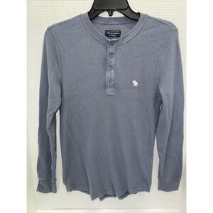 Abercrombie & Fitch Shirt Men's Size XS Blue Knitted Long Sleeve Sweater Shirt